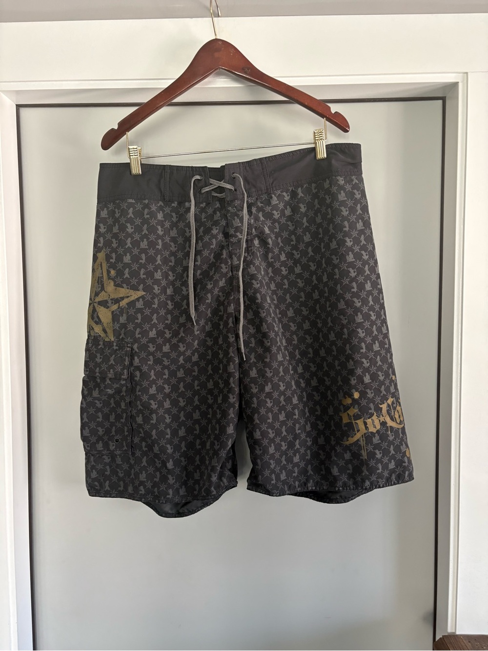 Fox  Swim/Board Shorts with Metallic Gold Print